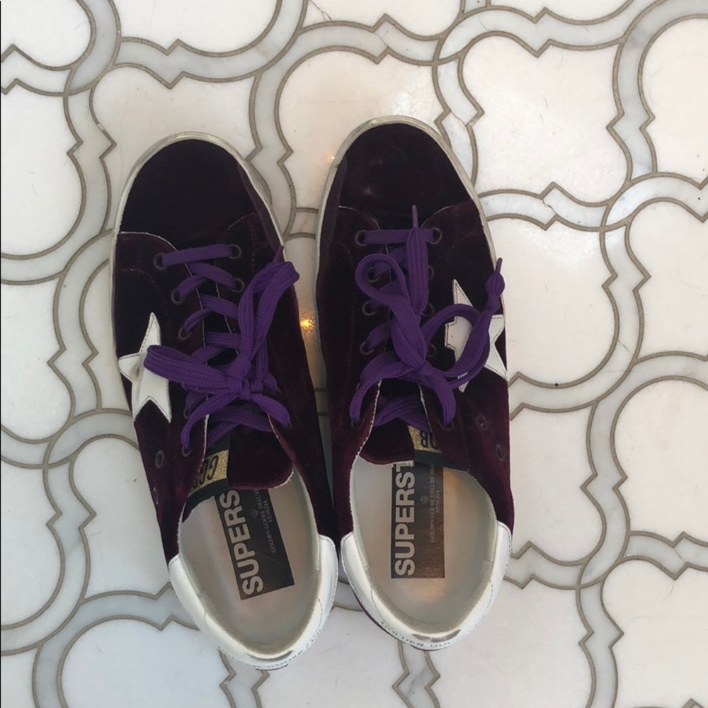 Maroon velvet Golden Goose